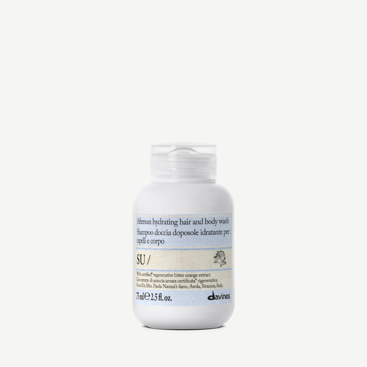 Davines ES International SU Hair & Body Wash - Gel limpiador aftersun hidratante para cabello y cuerpo