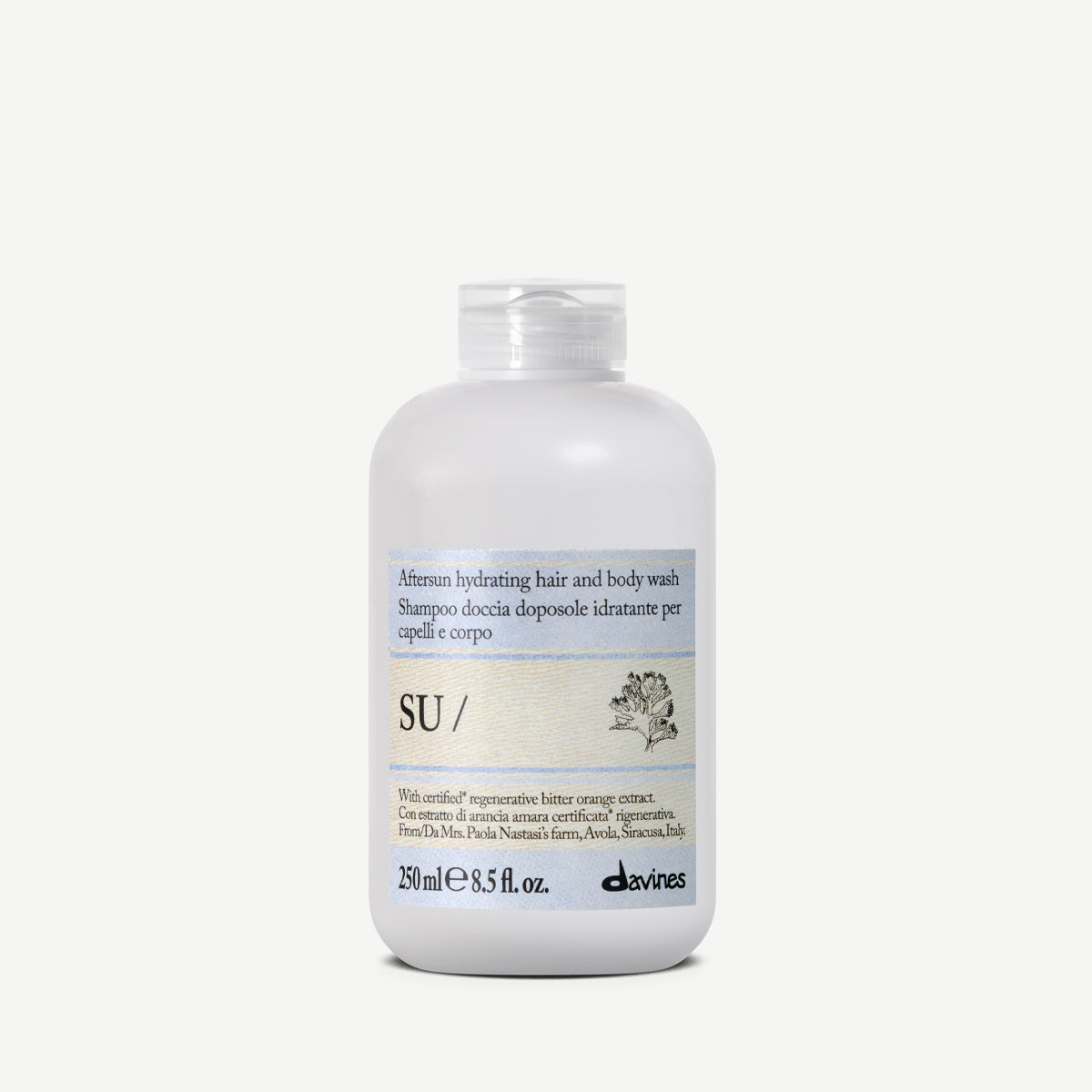 Davines ES International SU Hair & Body Wash - Gel limpiador aftersun hidratante para cabello y cuerpo