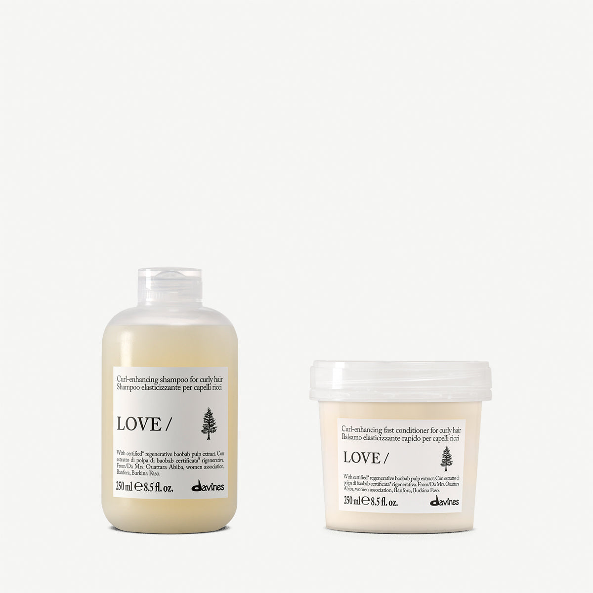 Davines ES International Kit LOVE CURL champú y acondicionador - Kit potenciador de rizos para cabello rizado u ondulado