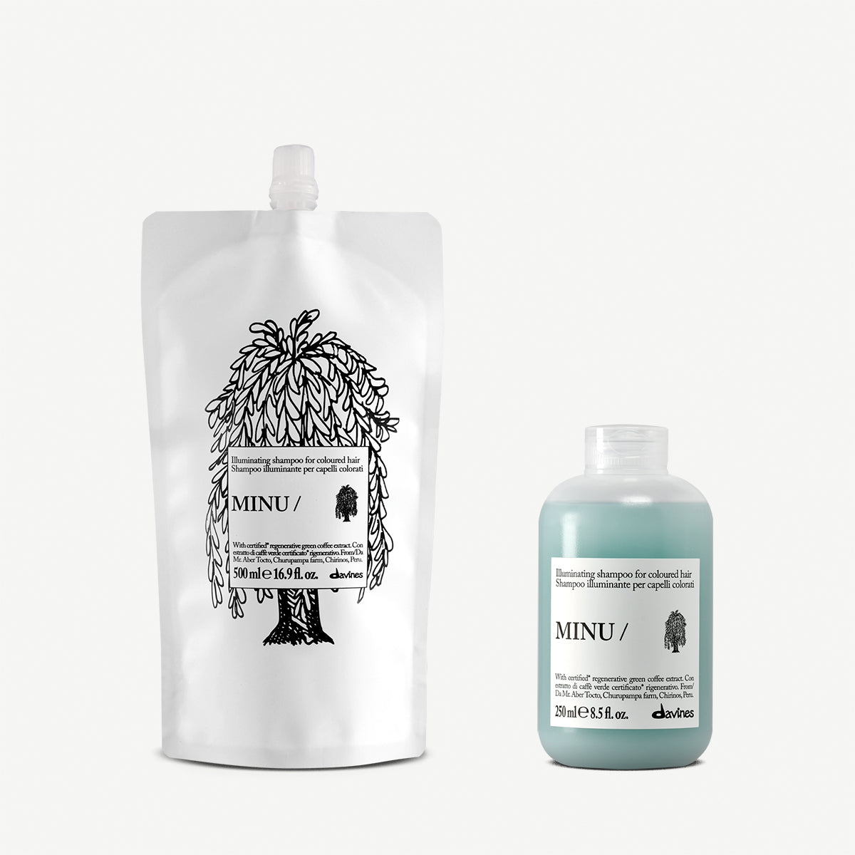 Davines ES International MINU Shampoo + Refill - Kit de recarga de champú para cabello coloreado