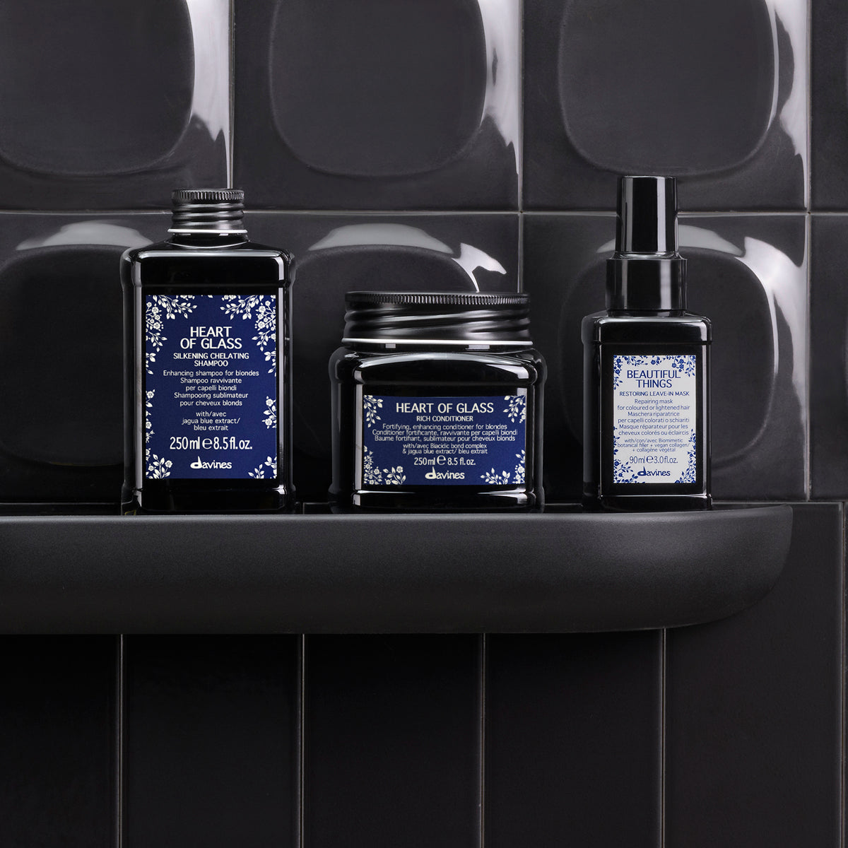 Davines ES International HEART OF GLASS Silkening Chelating Shampoo - Champú realzador para cabello rubio