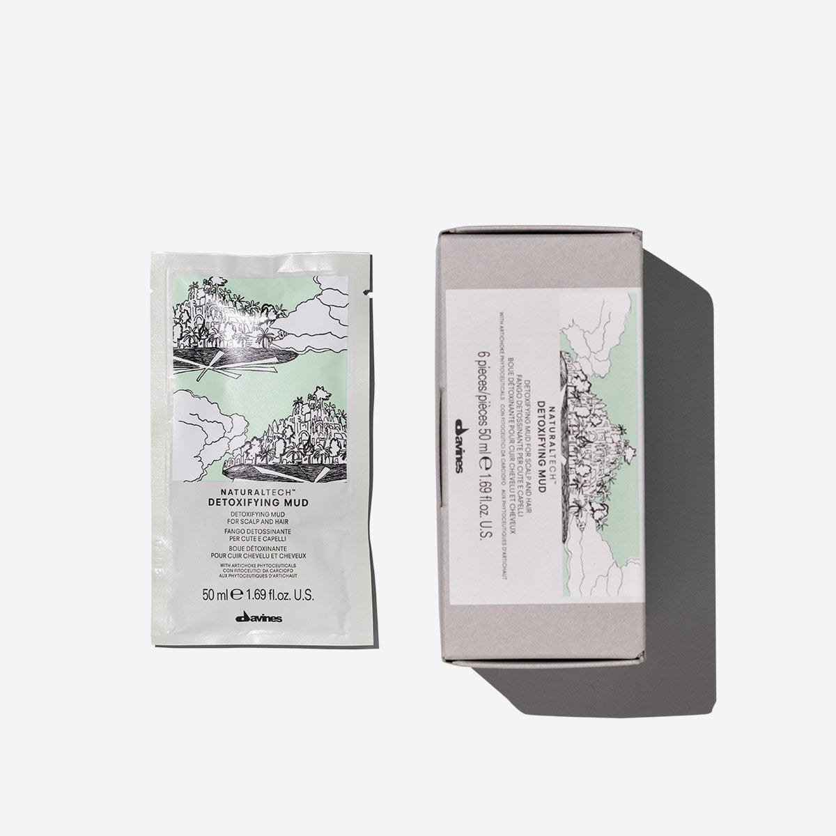 DETOXIFYING Mud Lodo desintoxicante para el cuero cabelludo y el cabello 50 ml Davines