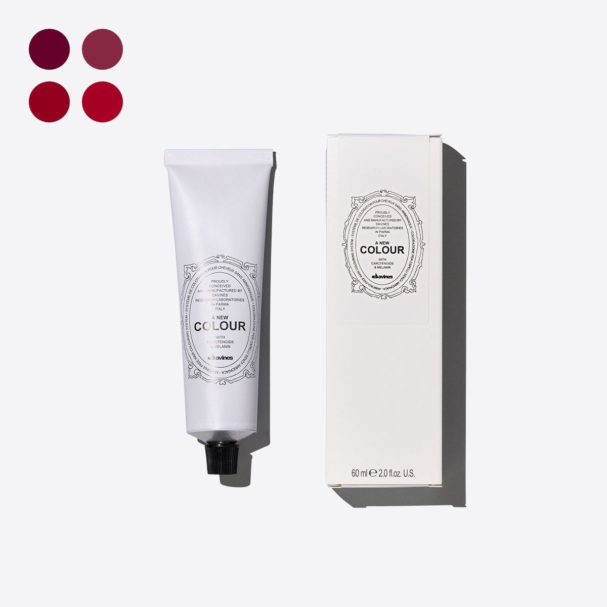 Reds <span>Tinte permanente en crema sin amoníaco, con carotenoides y melanina que aportan una fuerte acción antioxidante. Ideal para cubrir las canas por completo, aclarar el cabello hasta tres tonos, oscurecer y cambiar los reflejos.</span> 0 pz.  Davines
